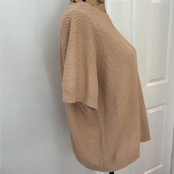 Nine West Textured Beige Sweater lightweight business casual - Picture 4 of 6